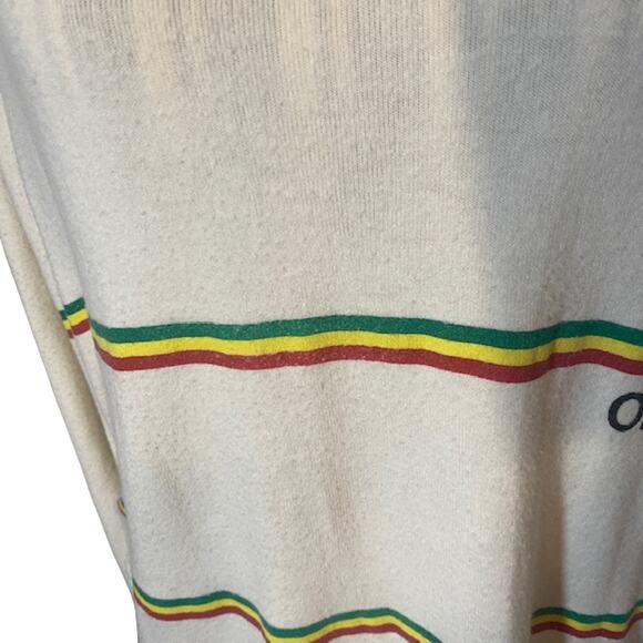 Chaser Cream Rainbow Striped One Love Long Sleeve Sweater Women Sz M - Picture 7 of 11